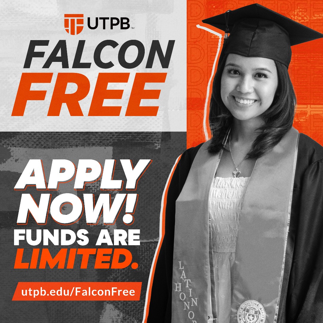 EdUTPB's tweet photo. Does your family make $100k or less a year? If so, we have you covered with Falcon Free. All you have to do is apply to UTPB and fill out your FAFSA. 

APPLY NOW to accept your award by June 1, 2023 deadline! 

Learn more: https://t.co/4qYp8p8C8l

#FalconFree #YourPlanOurPromise https://t.co/zN61U4y0yF