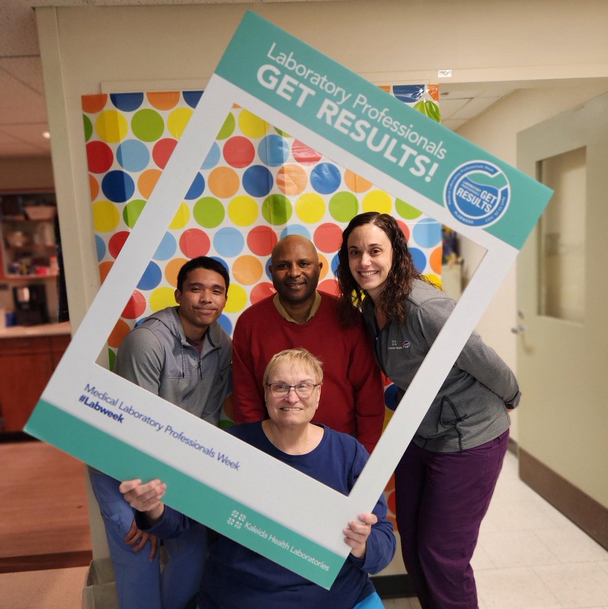 KaleidaHealth's tweet photo. Staff from our full-service transfusion medicine department at Buffalo General ham it up at a brunch held Monday to celebrate Medical Laboratory Professionals Week. #LabWeek #KaleidaHealthLaboratories https://t.co/pYwZNexWUK