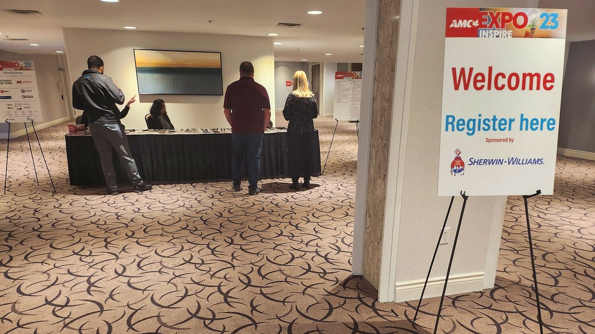 AMCshortlinecda's tweet photo. Special thanks to our Welcome Station sponsor @SherwinWilliams for their dedication to this year’s event.
#AMCInspire #AMCExpo2023 #AMCExpo23 https://t.co/mpyR9jgE5U