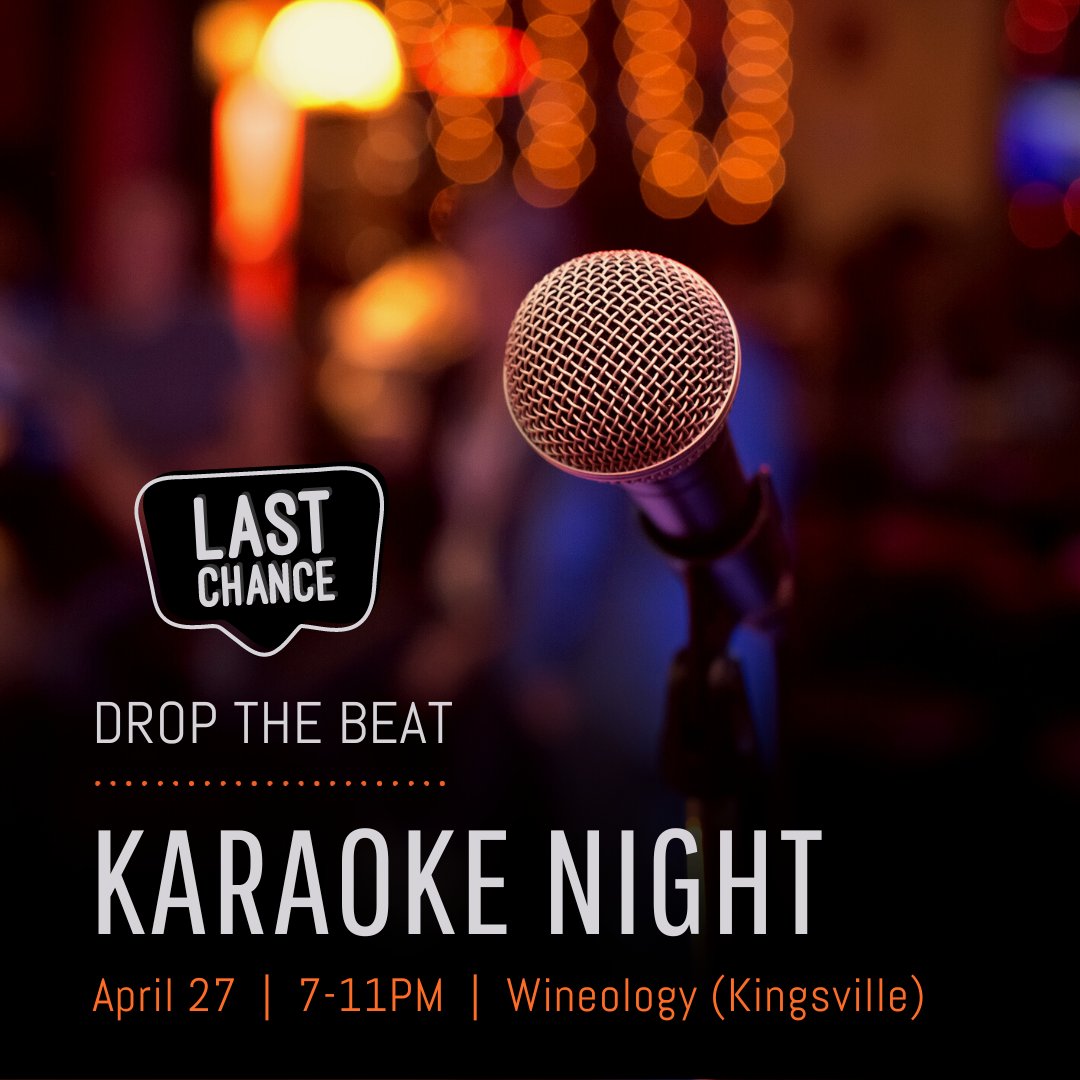 Wine, Dine &amp; Karaoke with us in #KingsvilleOntario this Thursday night from 7-11PM.

This will be the last #KaraokeNight at 19 Main St East, so if you've been thinking of stopping in to sing a song or 2, this is your last chance!

wineologybar.ca/kingsville