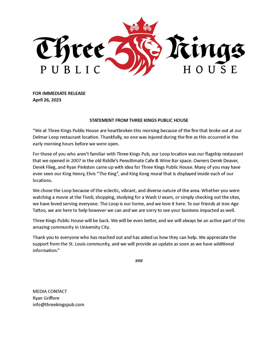 Three Kings Pub tweet media