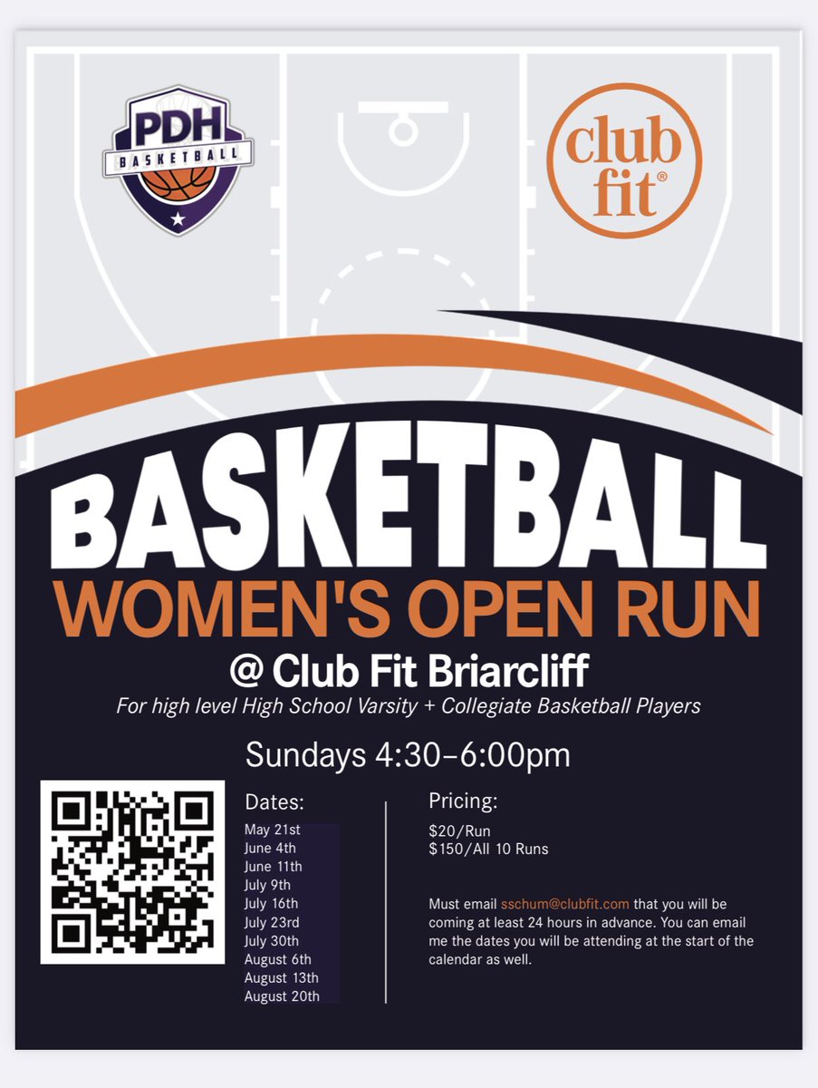 High level women’s Hs or womens college player looking to play this summer. Come to club fit brc for Sunday evening hoops! Email sschum@clubfit.com if interested.