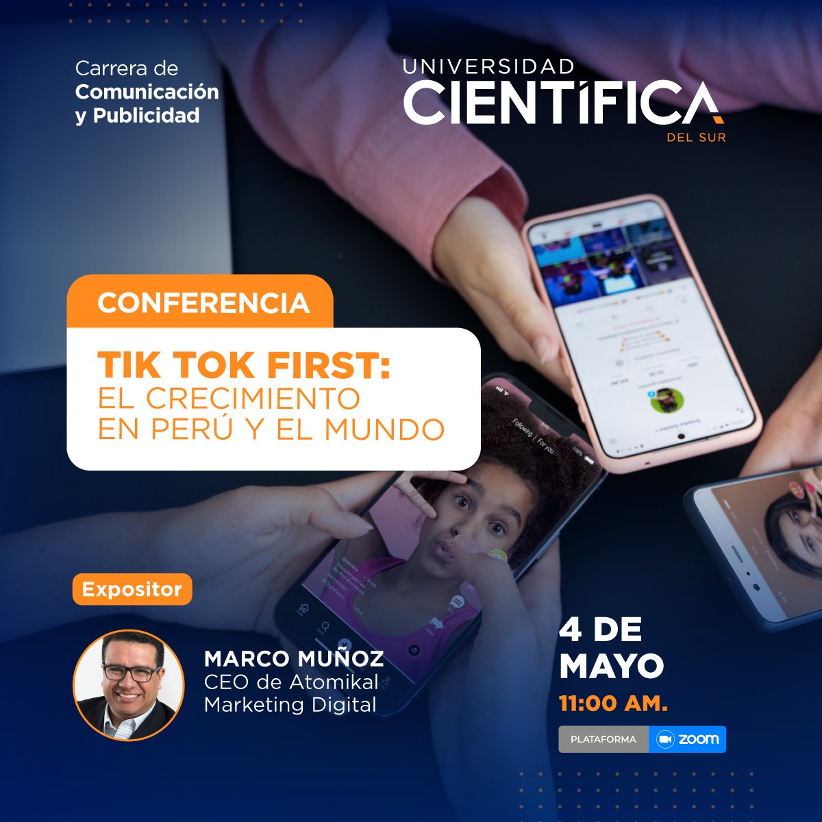cientifica_sur's tweet photo. #ComunidadCientífica:
Actualízate sobre las mejores prácticas y útlimas tendencias en #TikTok ♪📱, participando de la conferencia organizada por nuestra carrera de #ComunicaciónYPublicidad.

Inscríbete aquí 👉🏼 https://t.co/7nqNjQ8Bjl https://t.co/LDbDkB0x4j