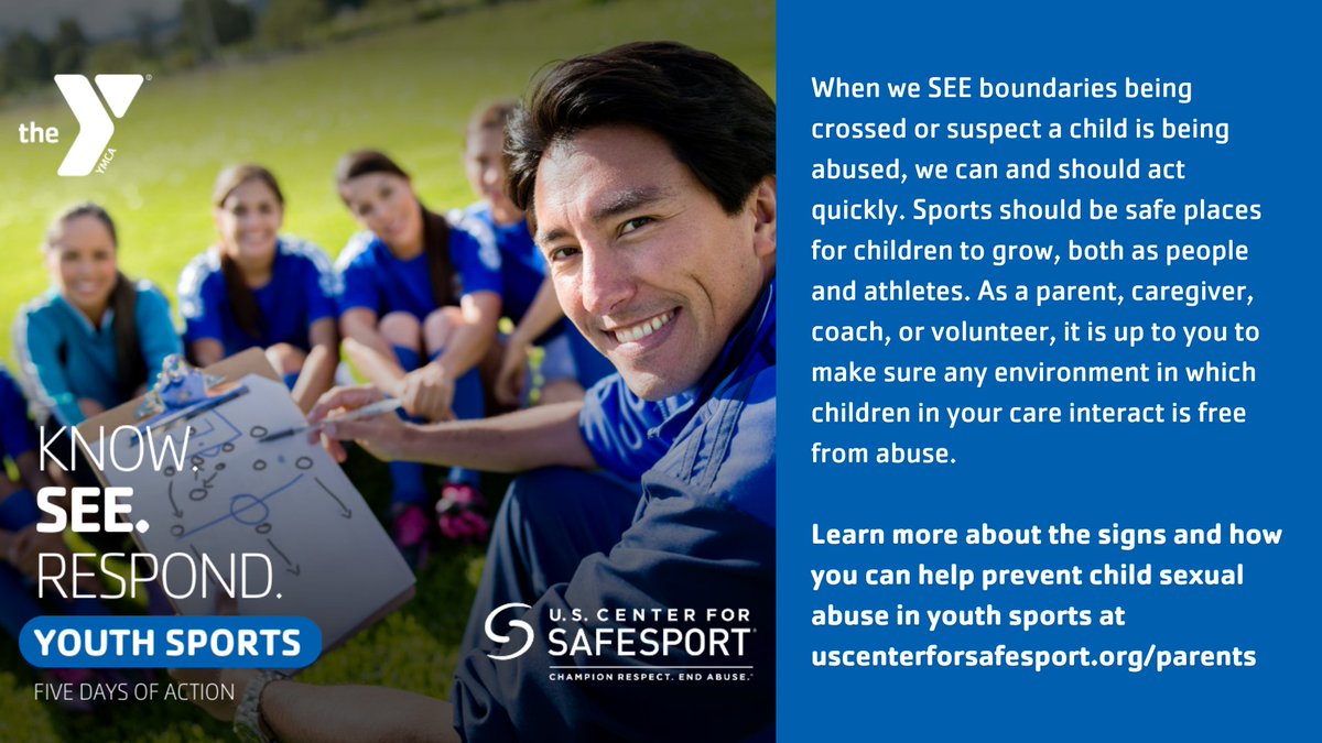 When we SEE boundaries being crossed or suspect a child is being abused, we can &amp; should act quickly. Learn more: bit.ly/3LnHcZr 
#FiveDaysofAction #PavYMCA #YMCA #ForABetterUs