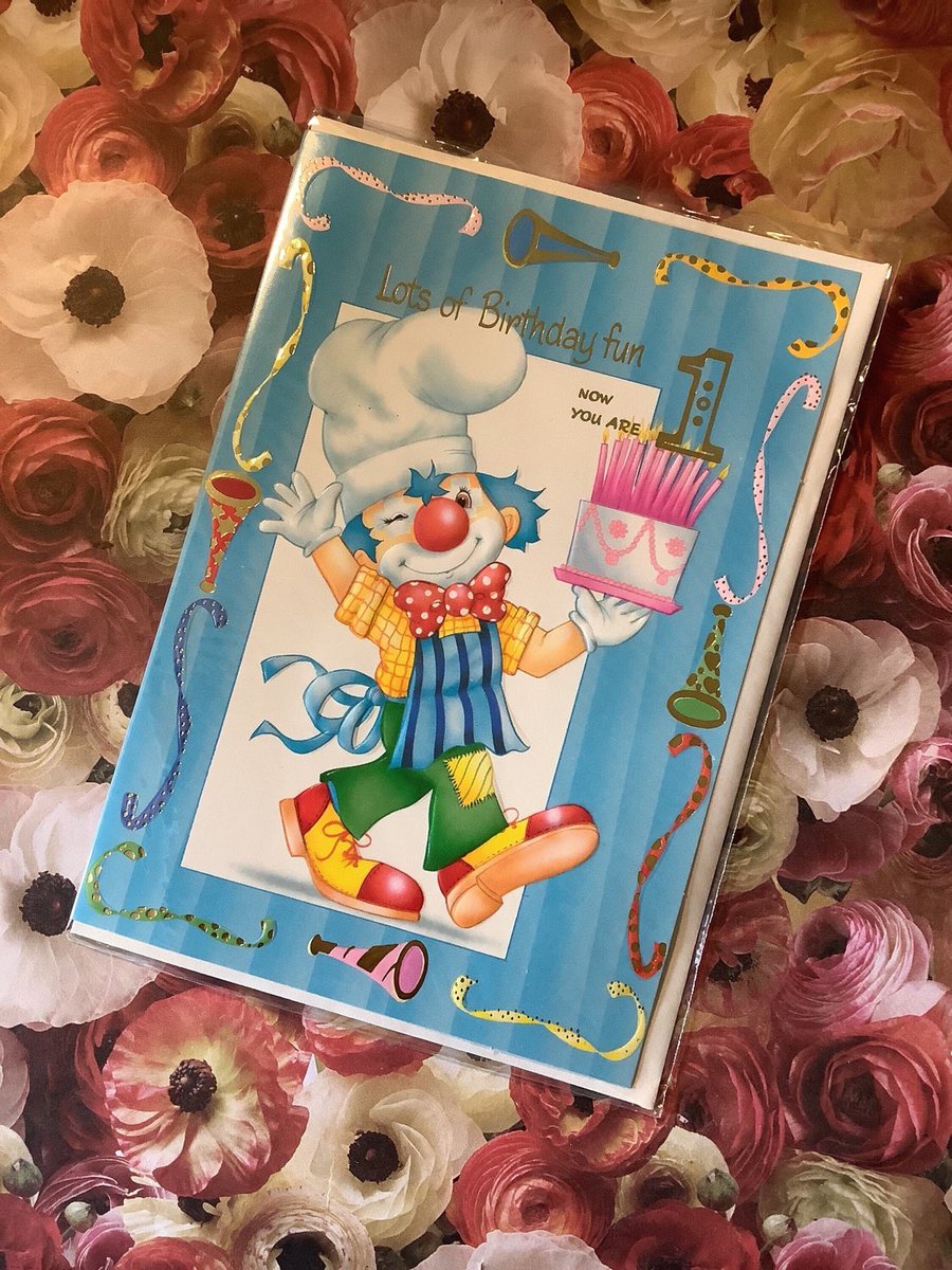 WatsonsVintage's tweet photo. NEW LISTING I only have TWO of these ADORABLE First Birthday Cards available in my #etsy shop: RARE #Vintage #Retro Circa #1980s 'Lots of Birthday fun Now You Are 1' Card with Cute Clown &amp; Birthday Cake Design and Sweet Verse - Nostalgia https://t.co/62KxBZw2WH
#ClownDesignCard https://t.co/nhWU5kwtFG