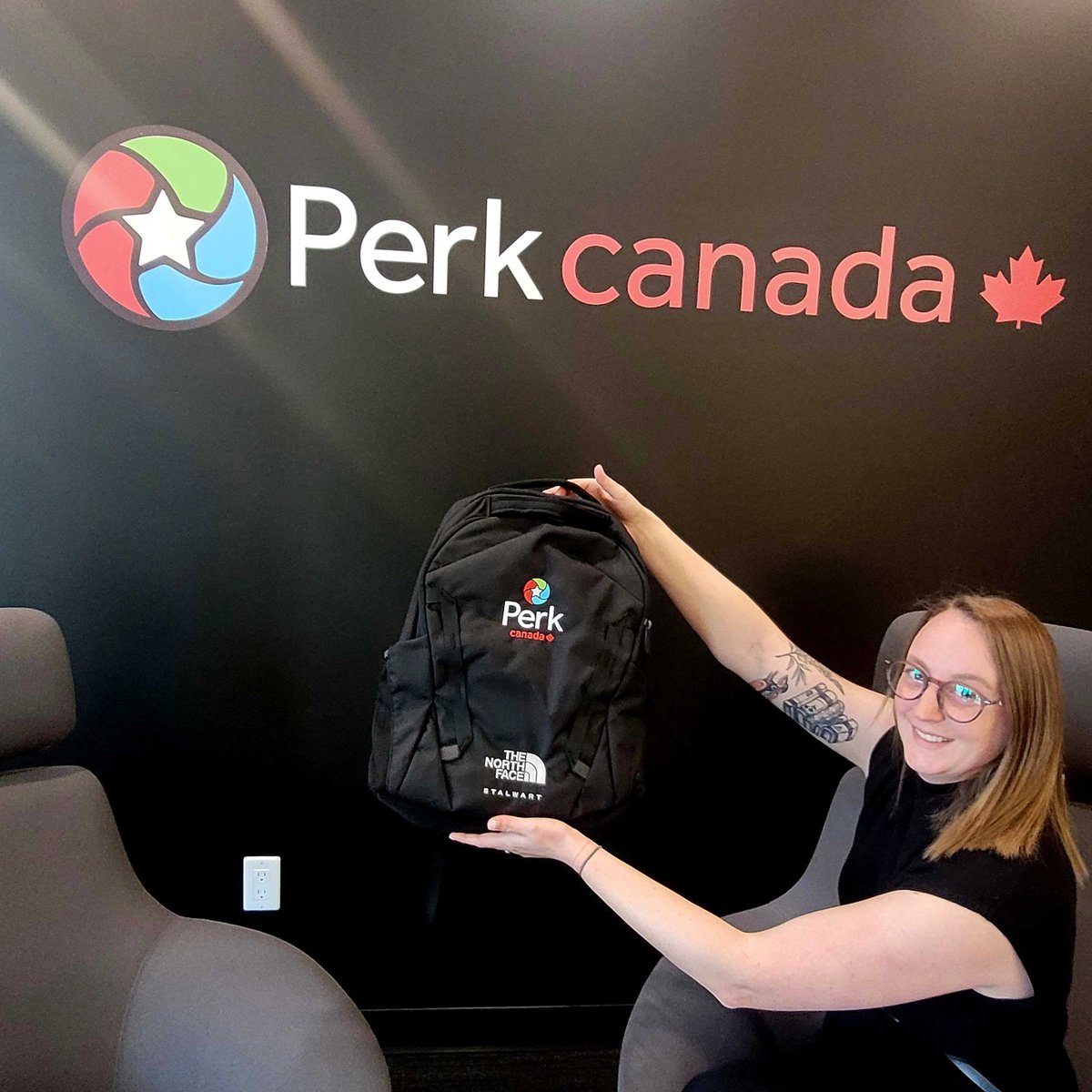 We just got some new swag in! 🎒A stylish backpack perfect for your next trip. #SWAG #backpack #perklife #perkcanada #perks #newswag