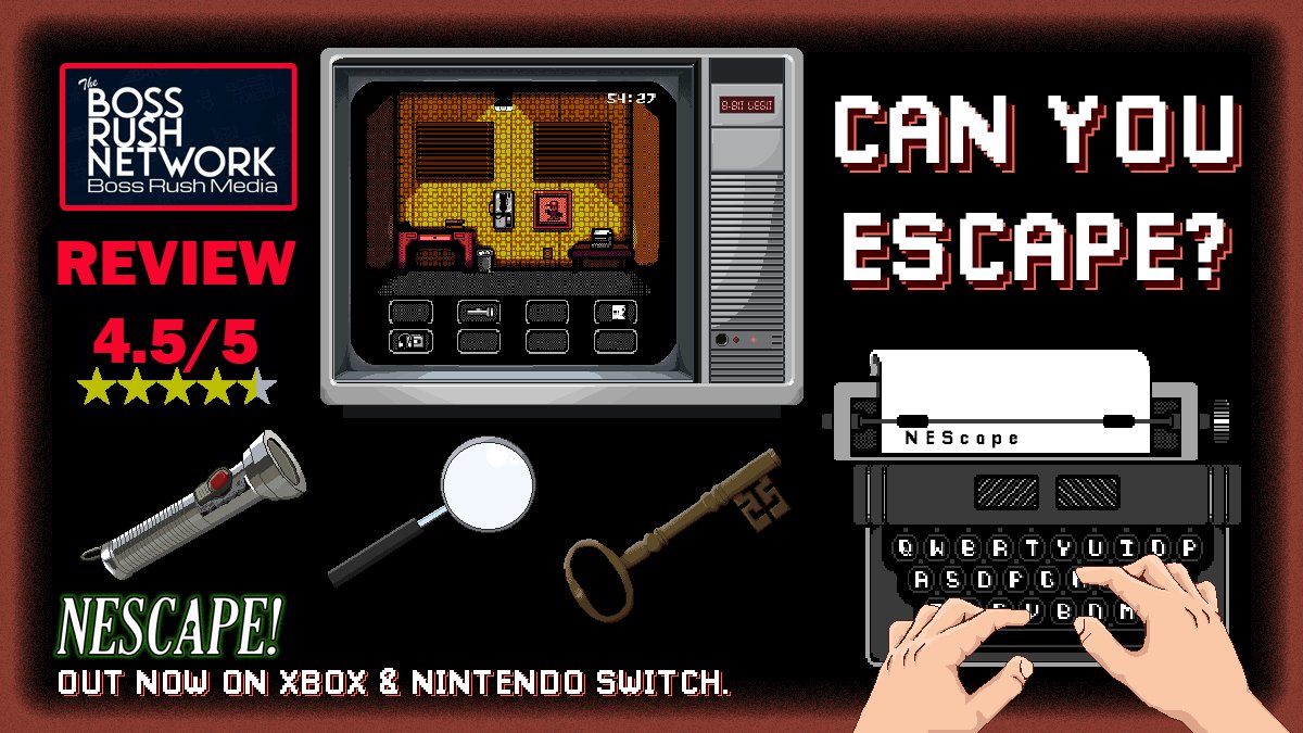 8-Bit Legit is proud to bring you Kudzu! (@weare8bitlegit) on Twitter photo "As someone who loves to go to escape rooms with friends, this might be a good alternative to 'visit' an escape room with friends who live far away. "
4.5/5 Stars from <a href="/BossRushNetwork/">The Boss Rush Network</a> for NEScape! by <a href="/atonofglaciers/">Kevin Hanley</a>, out now on Nintendo Switch & Xbox.
bossrush.net/2023/04/24/gam… "As someone who loves to go to escape rooms with friends, this might be a good alternative to 'visit' an escape room with friends who live far away. "
4.5/5 Stars from <a href="/BossRushNetwork/">The Boss Rush Network</a> for NEScape! by <a href="/atonofglaciers/">Kevin Hanley</a>, out now on Nintendo Switch & Xbox.
bossrush.net/2023/04/24/gam…