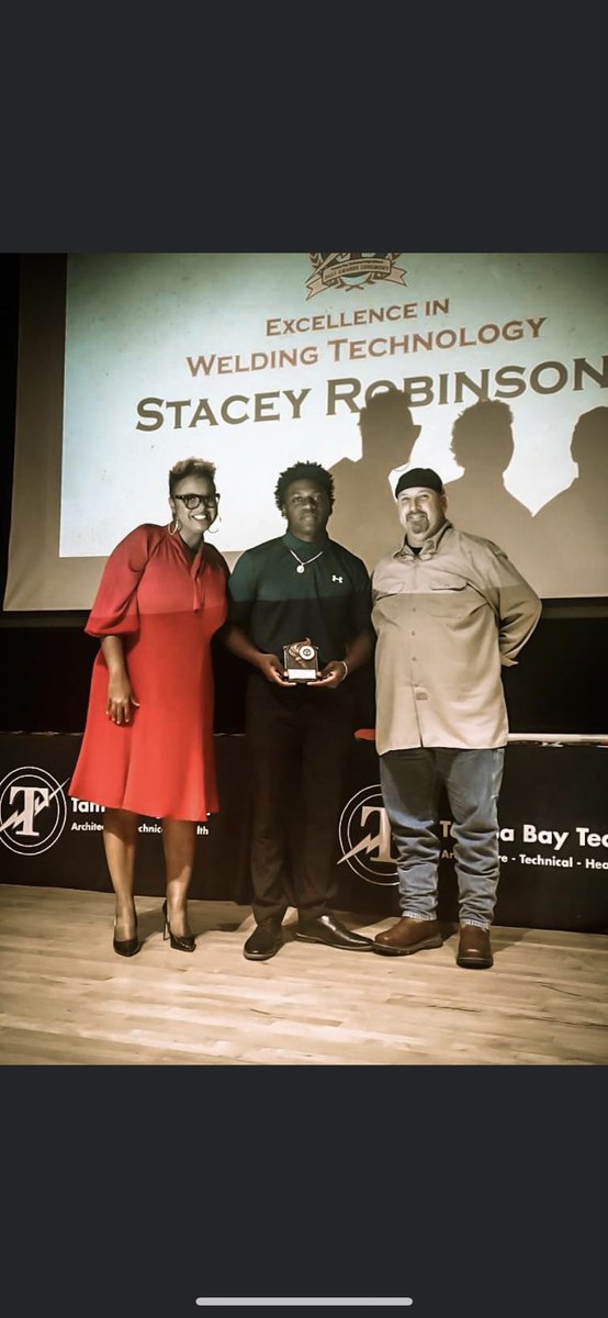 Congrats to Titans senior OF Stacey Robinson for winning an award of excellence in welding technology! Proud of you bud the sky is the limit!