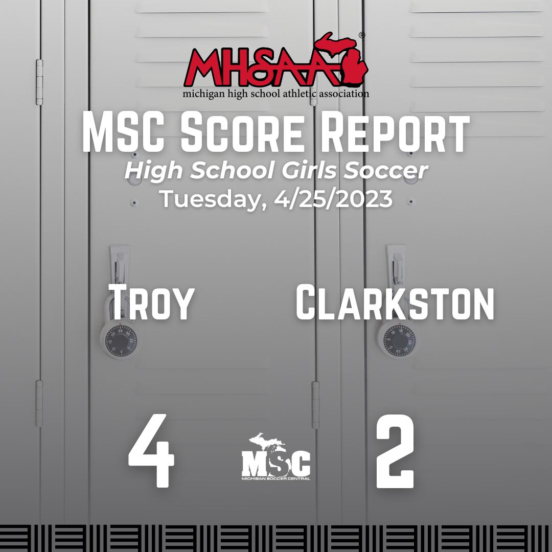 wearesoccer_mi's tweet photo. #MSCScoreReport #MIHSGirlsSoccer
📅 Tuesday, 4/25/2023
4️⃣ @TCVS_2023
2️⃣ @Clarkstonsocc
Troy goals:
Madie Miller ⚽️
Ava Fleming ⚽️
Lizzie Bultynck ⚽️⚽️ https://t.co/EF7U1StbWy