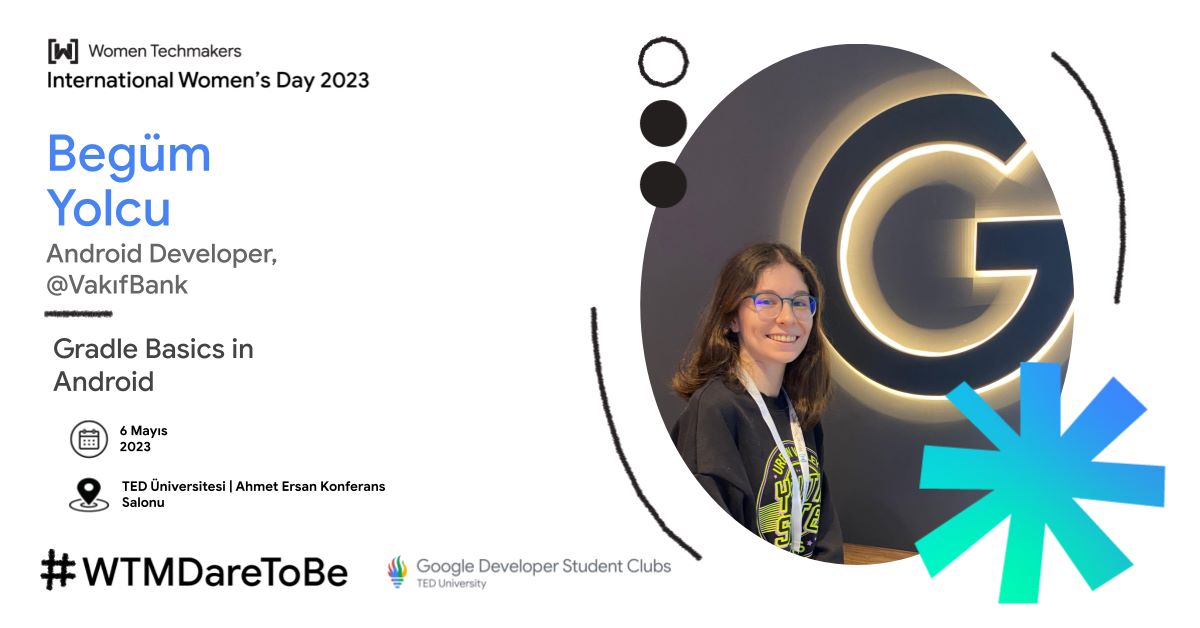 International Women Days programı ile karşınızdayız 🥳 6 Mayıs Cumartesi günü Begüm Yolcu "Gradle Basics in Android"  sunumuyla bizlerle olacak. 🤩
Yerinizi ayırmayı unutmayın, hemen kayıt olun meetup.com/gdgankara/even… 🤗