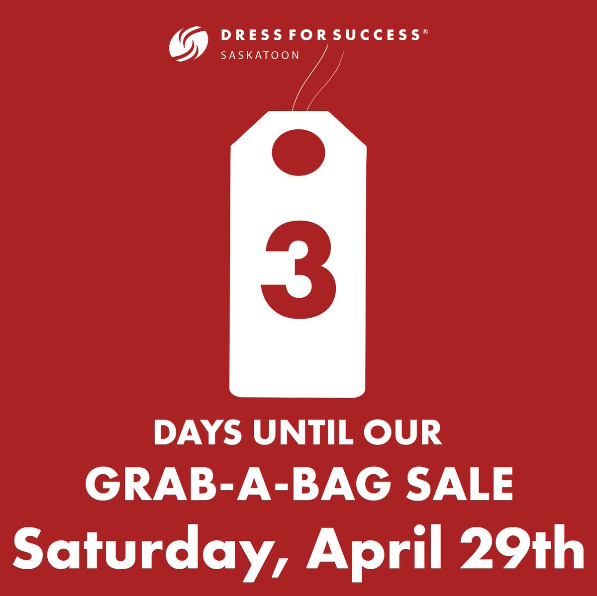 Three days until our Grab-a-Bag Spring Sale this weekend!

To find more information, check out our event page here: fb.me/e/16EzDxvRG