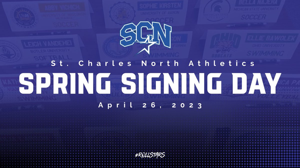SCNAthletics's tweet photo. 🖊️ We’ll celebrate this amazing group of senior student-athletes at 2:45pm today in the auditorium! #StarsSigning ⭐️ https://t.co/Rme8vCW6SV