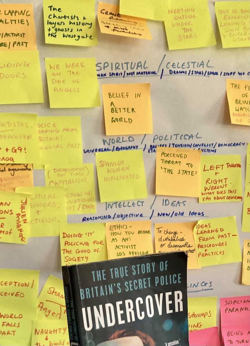 When you take stock during R&D and one of the collaborators says ‘this is when we question everything’ and you know this is so much bigger than theatre & what you think you know about how things operate #DemandtheImpossible book club about undercover policing is mind blowing