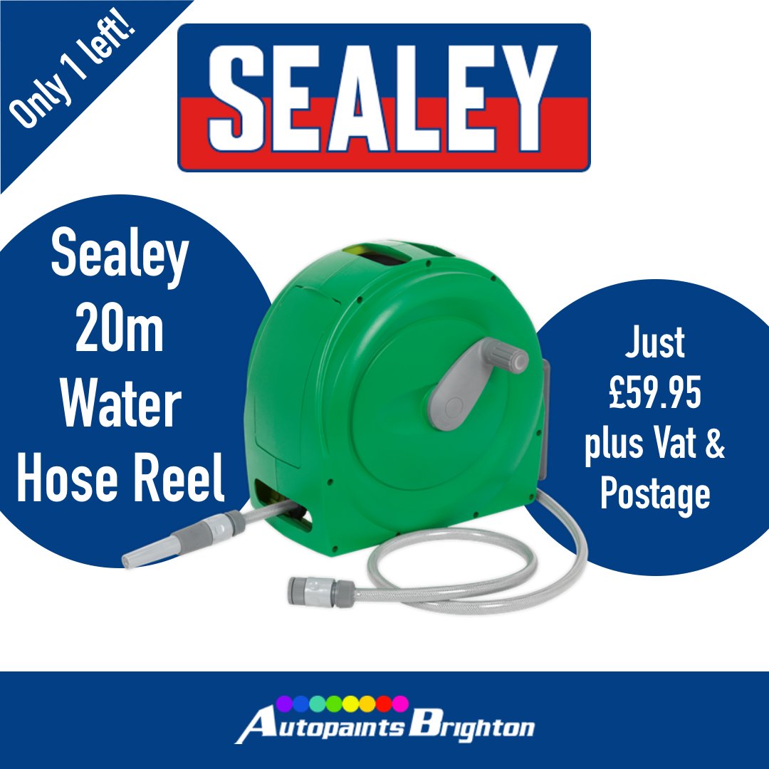 autopaints's tweet image. Fantastic deals on Sealey products today!
Only 1 left in Stock!
Sealey 20m Water Hose Reel!
Just £59.95 plus Vat &amp;amp; Postage!!
Perfect for use with pressure washers!
Give us a call on 01273326981 to grab it!
Don't miss out. When it's gone it's gone!!
#sealey #lastone #carbodyrepair