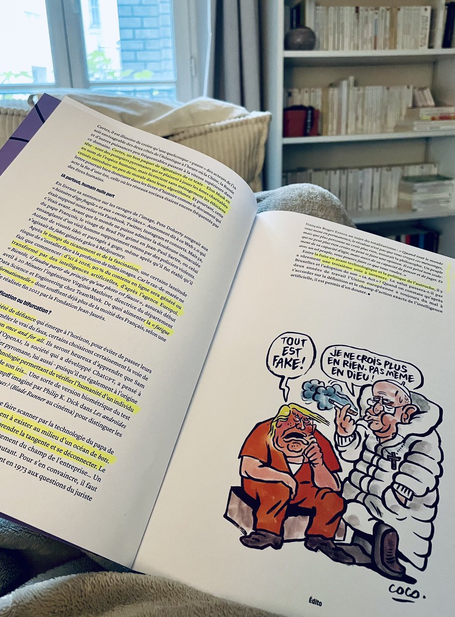 Lire l’edito de <a href="/blaisemao/">blaisemao</a> du dernier <a href="/USBEKetRICA/">Usbek & Rica</a> et mettre du jaune partout, comme à l’école. Parce que c’est bien. En plus, il cite Hannah Arendt, alors forcément… 

#IA #bigquit #numérique