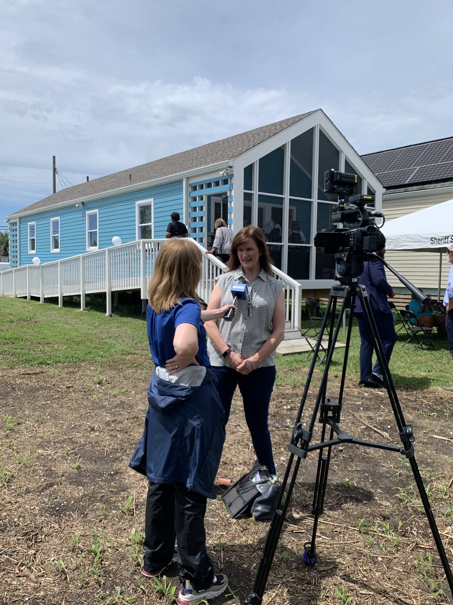 Thanks to <a href="/WWLTV/">WWL-TV</a> for attending the ribbon-cutting celebration for the newly constructed Fats Domino tiny house duplex. ✂️ Also thanks to <a href="/Louvishousing/">Louvis Services</a>  and <a href="/NANO_LLC/">NANO LLC</a>  for letting TEG be a part of this special event. #HousingIsAHumanRight #MediaRelations #TEGFieldTrip