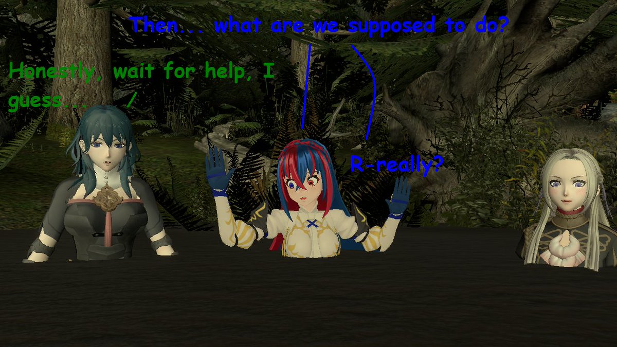 'Alear's Intro'

Alear decided to join Byleth and Edelgard on a stroll through the woods. Unfortunately, the poor girl was uninformed of the duo's sinky antics.