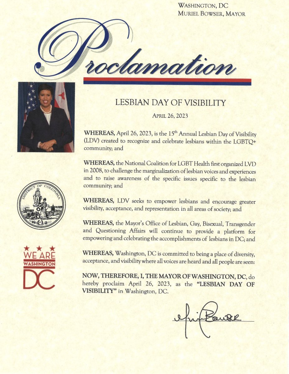 DCLGBTQ's tweet image. Happy #LesbianVisibilityDay! Today and every day we celebrate and honor the contributions and experiences of our DC Lesbian Community. 

We will continue to work towards a safer, more inclusive society for us all. ❤️🧡🤍🩷