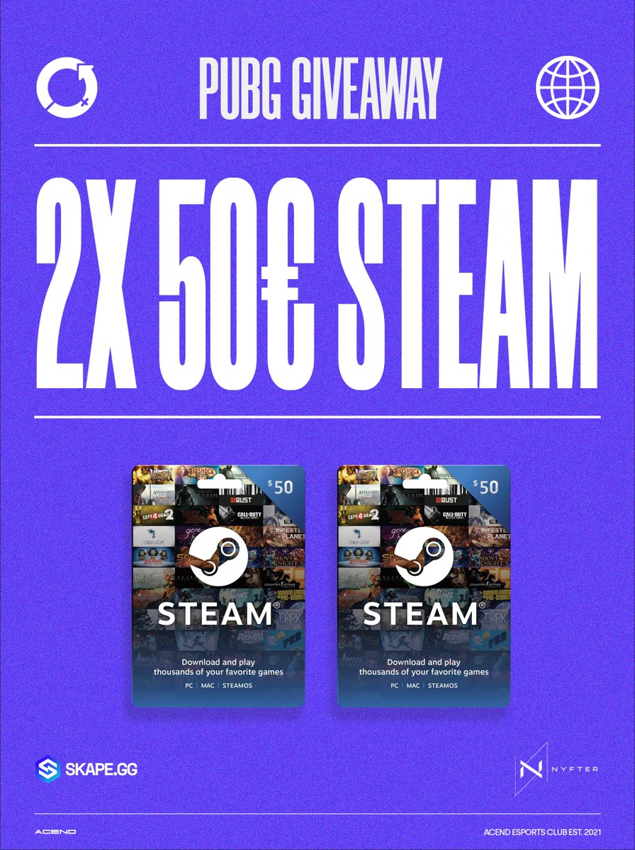 ACEND CLUB (@acendclub) on Twitter photo 🚨GIVEAWAY ALERT🚨
To celebrate our PUBG team being at PGS 1 we are giving away 2 x €50 Gift Cards to 2 lucky winners! To enter the giveaway:
- Follow <a href="/AcendClub/">ACEND CLUB</a>
- Retweet this tweet
- Subscribe to our PUBG channel: youtube.com/channel/UCqpYW…
Giveaway ends May 15th! 🚨GIVEAWAY ALERT🚨
To celebrate our PUBG team being at PGS 1 we are giving away 2 x €50 Gift Cards to 2 lucky winners! To enter the giveaway:
- Follow <a href="/AcendClub/">ACEND CLUB</a>
- Retweet this tweet
- Subscribe to our PUBG channel: youtube.com/channel/UCqpYW…
Giveaway ends May 15th!