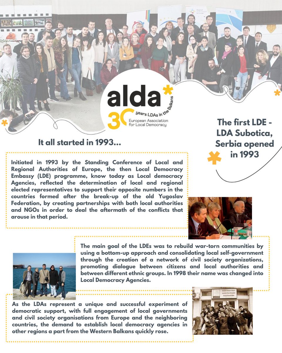 bnldwb's tweet photo. 30 years of commitment to Local Democracy!

This year we reached a big milestone. LDA Subotica is celebrating #30years from its creation and with that our long commitment to #localdemocracy.

Stay tuned as we go trough all our #SuccessStories!

#30yearsLDAs #LocalDemocracyinWB https://t.co/9U8H43nR6B