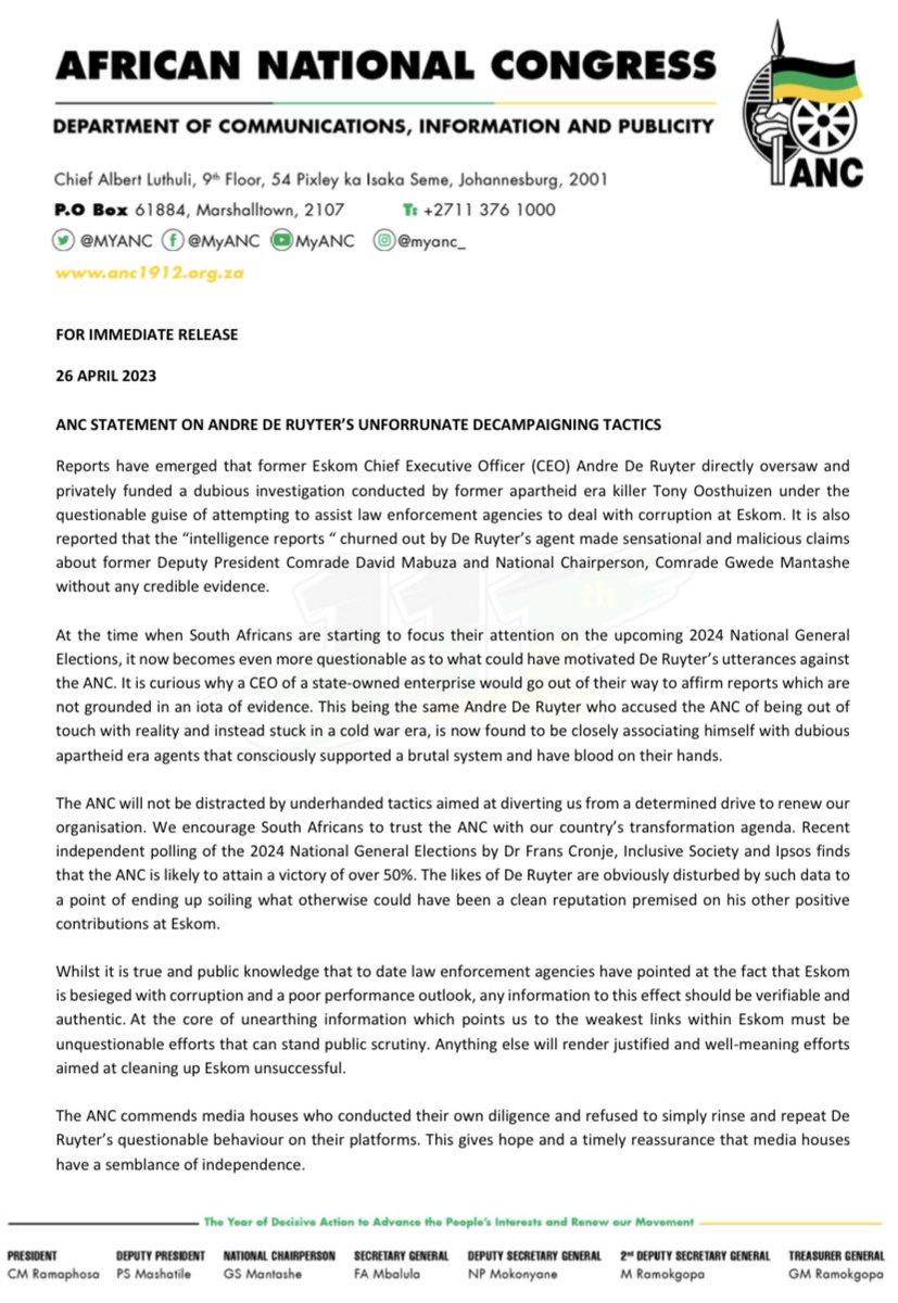 ANC SECRETARY GENERAL | Fikile Mbalula tweet media