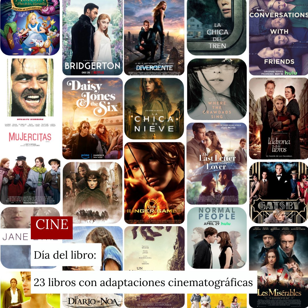 spectaremedia's tweet photo. 23 libros que fueron adaptados a la gran pantalla. ¿Conoces algún otro? 
¡Feliz día del libro!
Más info aquí: https://t.co/GfuRrLDpsj
#DiadelLibro2023 #series #peliculas #cine https://t.co/M4MGAwGY9d
