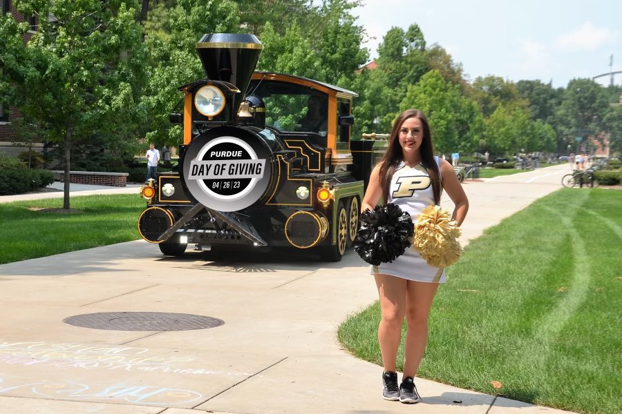 Catching a ride with the Boilermaker Express for the Purdue Day of Giving #purduedayofgiving #boilerspirit #purduecheer