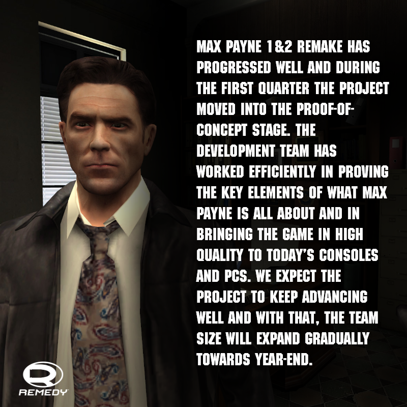 Max Payne 1 & 2 remakes are still in the concept stage