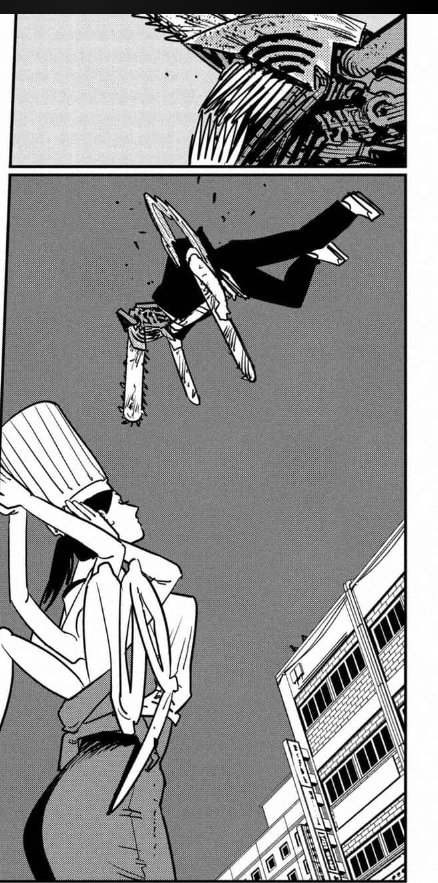 HSF_Akira's tweet photo. @biyuuji That is not true!  Denji did fall into despair for the memories of Power and Aki.  He was able to return to the floor because he sawed off his head. This happened 2 chapters ago, how did people already forget about that? ;n; https://t.co/eP4JXR5Bj7