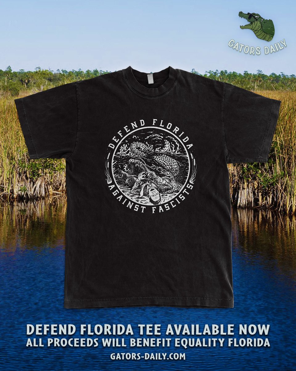 GatorsDaily's tweet image. 🐊 DEFEND FLORIDA 🌈

all proceeds to eqfl.org, the largest civil rights organization in Florida supporting LGBTQ+ folks

design by @unrestdesign / collab with @screwstonafc 

👉gators-daily.com