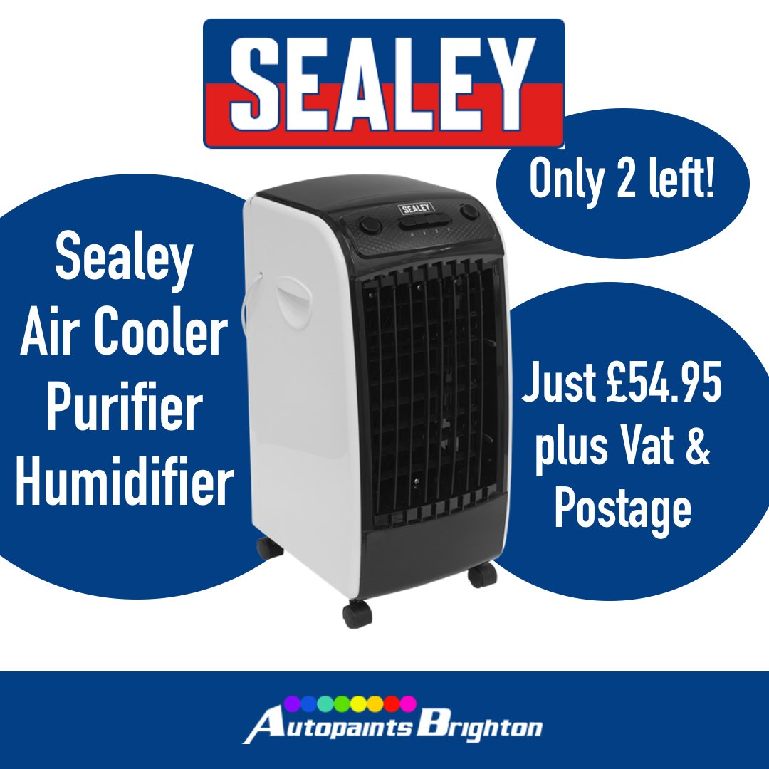 autopaints's tweet image. Here's another one!!
Last 2 in stock!!
Sealey Air Cooler/purifier/Humidifier
Just £54.95 plus Vat &amp;amp; Postage!!
4 Ltr water tank. Perfect for work or home!!
To order yours today call 01273326981
When they're gone, they're gone!!
#sealey #lasttwo #carbodyrepair