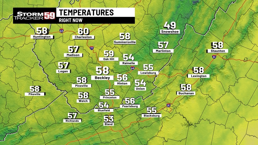 Stormtracker59's tweet photo. Lunch time! How's it feel outside? Here's a look at your local temperatures. #59First https://t.co/B4JucwiIzx