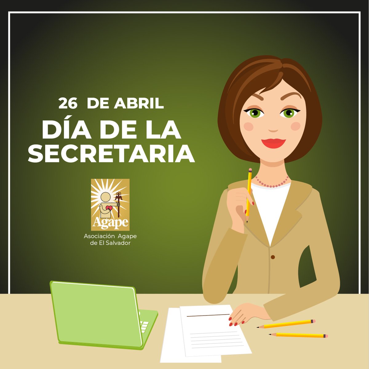 👩‍💻#Día_de_la_Secretaria l| <a href="/agapeelsalvador/">Agape de El Salvador</a> felicita a todas las profesionales que se dedican a tan noble labor. Con su esfuerzo, dedicación y amor marcan una diferencia significativa  al interior de las organizaciones.

¡Felicidades y muchas bendiciones en sus labores diarias!