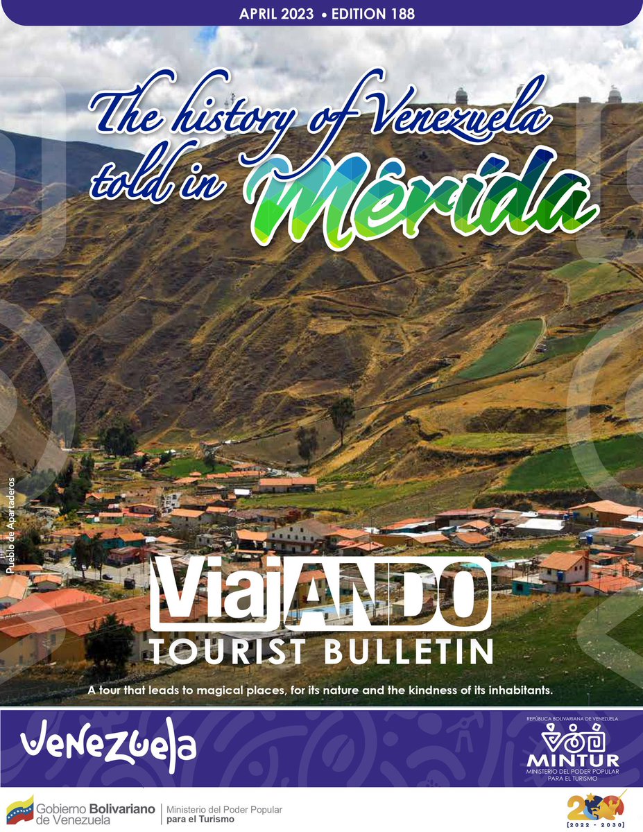 ViajANDO No. 188 has arrived!

"The history of Venezuela told in Mérida" A tour that leads to magical places, for its nature and the kindness of its inhabitants.

See more 📲
bit.ly/3n9d0Io

<a href="/NicolasMaduro/">Nicolás Maduro</a>
<a href="/JEHYSONGUZMAN/">JEHYSON GUZMÁN</a>