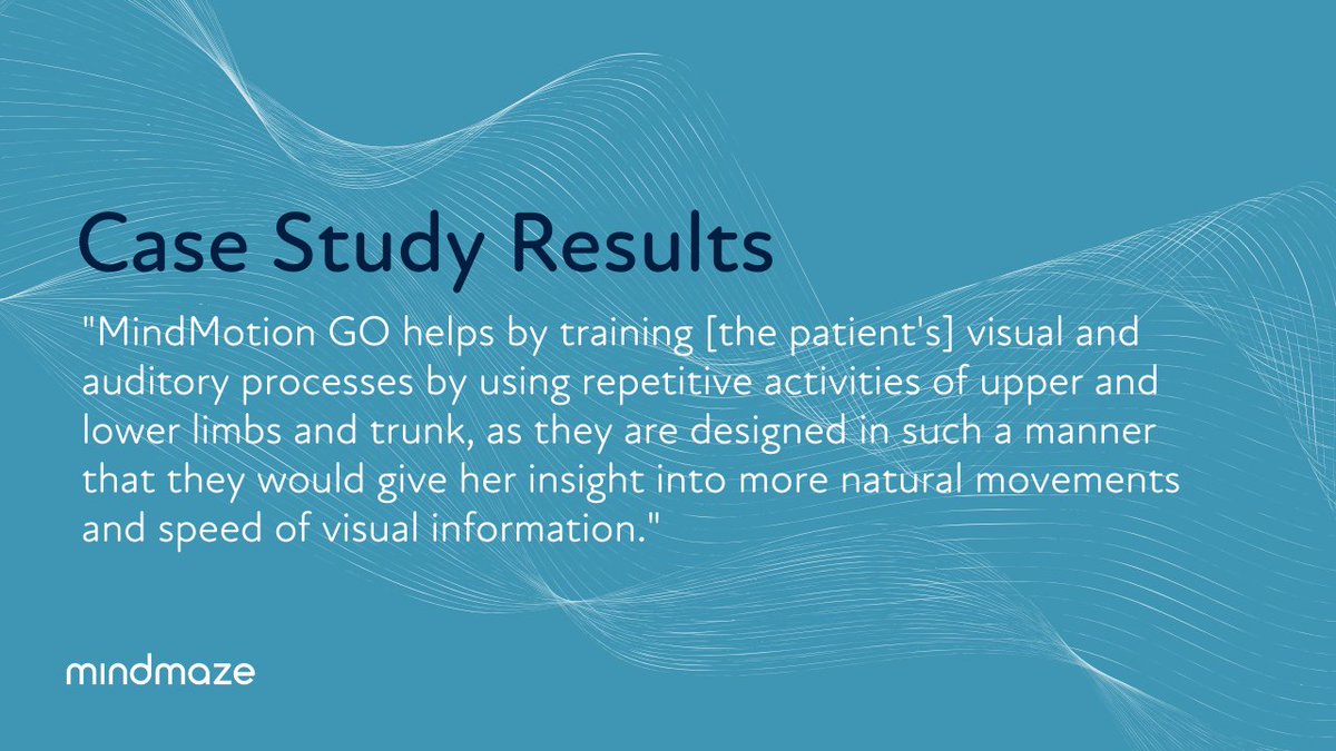 MindMazeTx's tweet image. This case study presents a clear demonstration of just how effective MindMotion GO can be, and we are so grateful for @Birkdale_Centre and its patients. Read more about how our gamified, digital tool can help those with complicated neurological conditions: bit.ly/3LxAj87