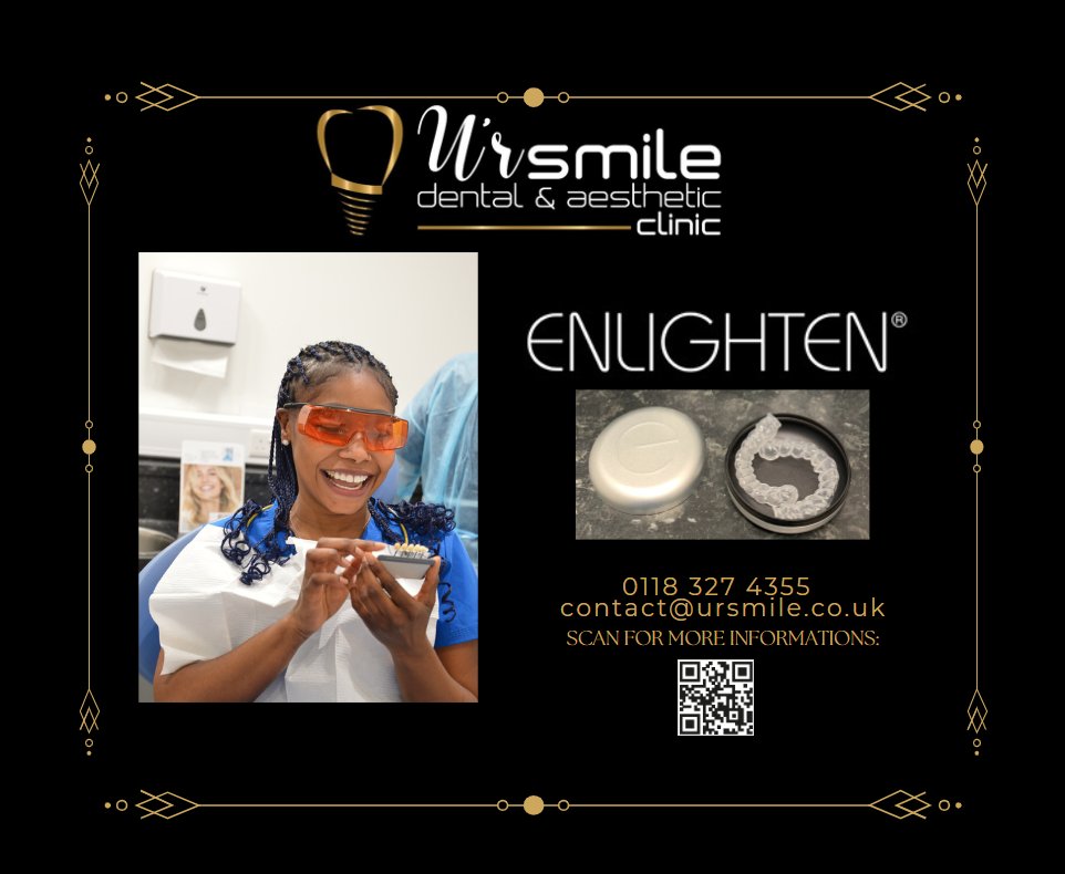 Start your teeth whitening journey with us along with Enlighten whitening.  If you want to find out more information about Dental teeth whitening please contact the Clinic. ☎️0118 327 4355 ✉️ contact@ursmile.co.uk or visit our website on  🔍ursmile.co.uk   #ursmile