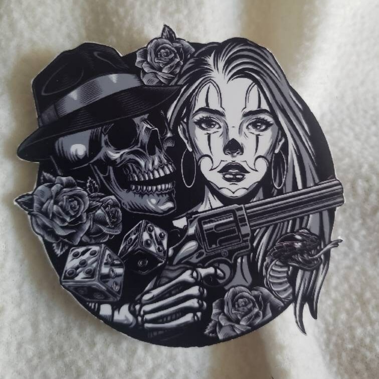 Excited to share the latest addition to my #etsy shop: BUY 1 GET 1 FREE  skull lady rose  matte, gloss, auto, holographic vinyl decal stickers waterproof, #fathersday #laptopdecal #journaldecal #helmetdecal #glossdecals #skulldecal #retro #cardecals  etsy.me/41EsaEr