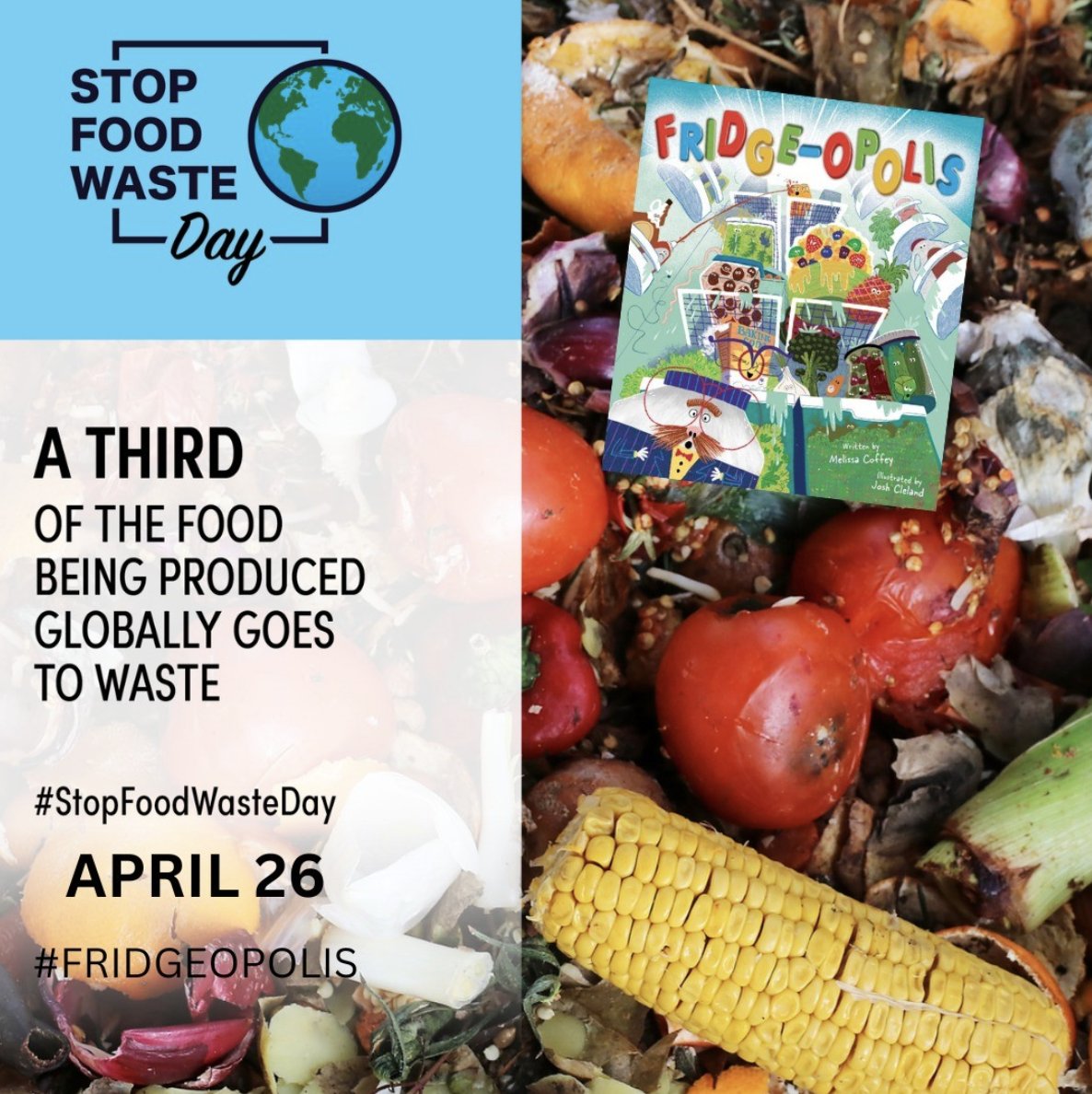 Did you know that 40% of all food goes to waste in the U.S? This #FoodWasteDay learn a lesson or two about conservation and eco-friendly habits by picking up #Fridgeopolis by @CoffeyCreative and illustrated by @JoshCleland. On sale wherever books are sold. 🍏

#BeeAReader🐝