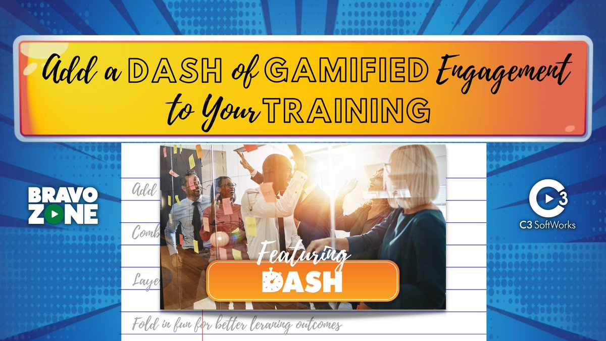 Join us for our next FREE #webinar about all things related to #gamification. Learn how to "add a DASH of #gamified #engagement to your #training" with the science behind it. Sign up today to save your spot:c3softworks.com/webinars/May18…