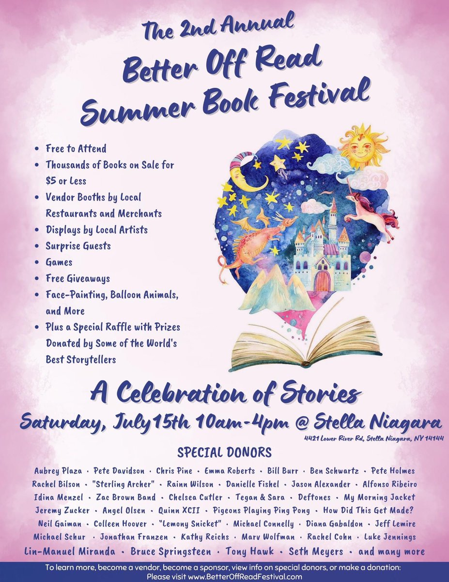 IanKinney's tweet image. When your small town book festival is one of the low-key coolest little events in the entire world.