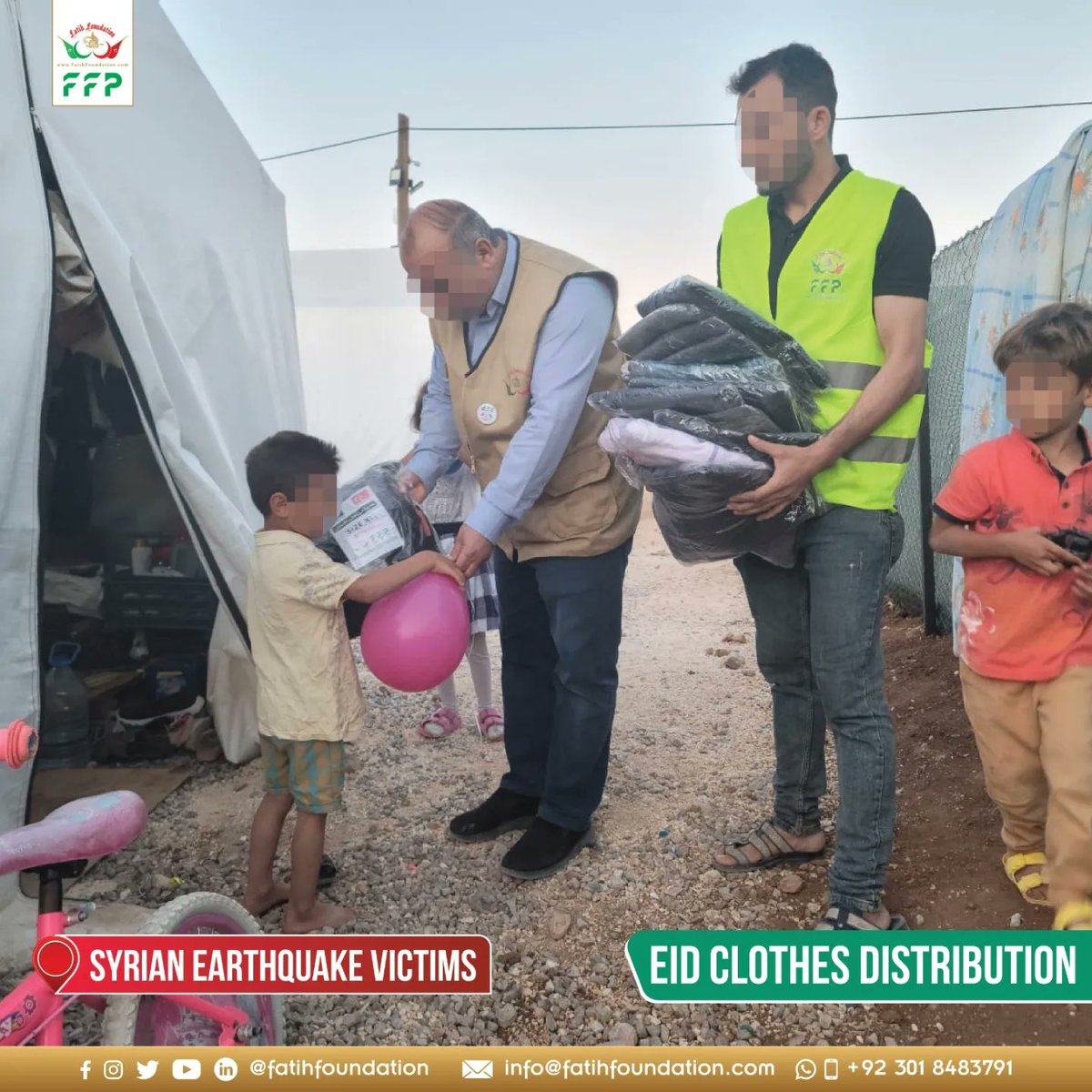 With your support, Fatih Foundation distributed Eid Clothes among Syrian Earthquake Victims

Donate Online: fatihfoundation.com/donate

#syria #eidulfitr2023 #eiddistributionhampers #donate #fatihfoundation #pakistan #communityservice