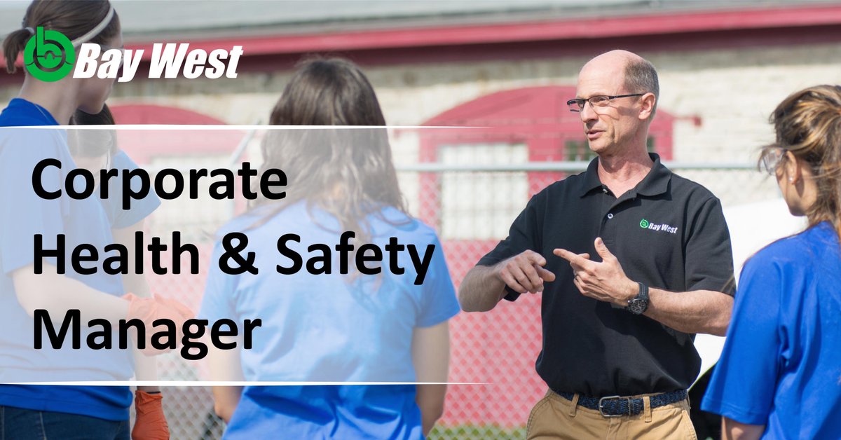 bay_west_env's tweet photo. Bay West is searching for our next Corporate Health &amp; Safety Manager!

Click the link to learn more about this exciting opportunity:
https://t.co/MetNNNQKS1

#jobs #healthandsafety #environmental #safety #managerjobs #environmentaljobs #safetyjobs #healthandsafetyjobs https://t.co/fp5Cc6nW7k
