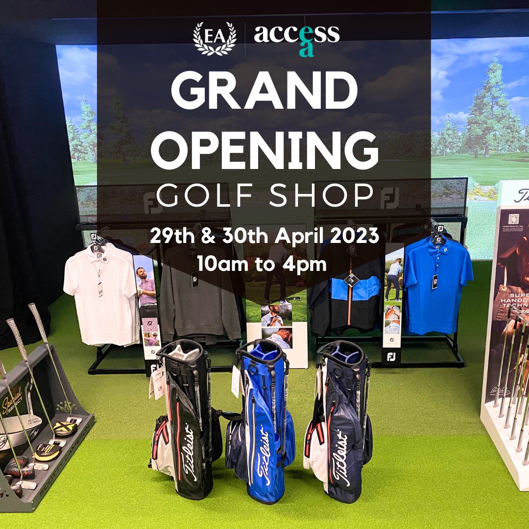 ⛳️ GOLF SHOP GRAND OPENING ‼️

AccessEA continues to grow and we’re delighted to announce we will be opening our very own golf shop in addition to our indoor golf centre🏌️‍♀️🏌️‍♂️

📍EA Virtual Golf Centre- EA Junior School, 10 Arboretum Road EH3 5PL
⏰ 10AM to 4PM