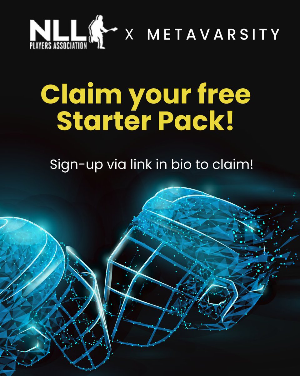 playmetavarsity's tweet photo. 🚨COMING SOON… The @NLLPA is partnering with Metavarsity to build a next-gen fantasy sports experience! 

▶️Sign up at https://t.co/aKKQYpeiJ4 to claim your free pack to get started. 

#MetavarsitySports #NLL #NLLPA #Lacrosse #fantasy #Collectibles https://t.co/w9RpI2Nsat