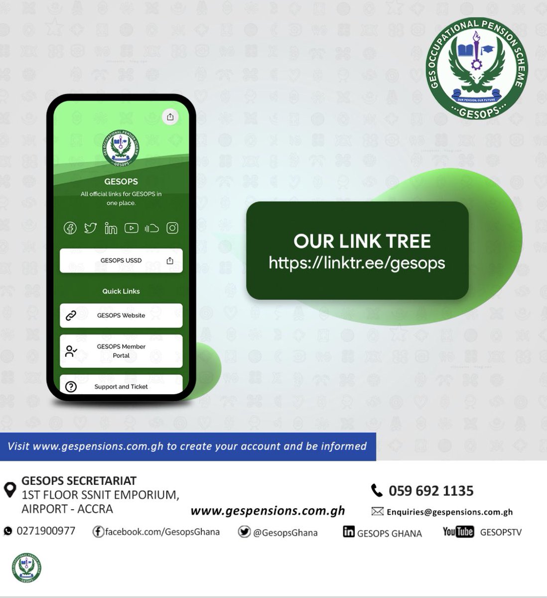 gesopsghana's tweet photo. With one link, you can access all our social media platforms and website! Life just got simpler!
Click this link https://t.co/rXzTTqoZfM to access all resources available.
#gesopsissocial #ghana #gesops #education #teachers https://t.co/SviXxwqnW5