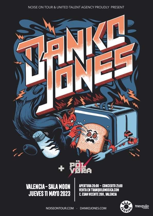 💥💥💥💥
Teníamos muchísimas ganas de anunciar esto!!
Pölvora seremos los artistas invitados en el concierto de @dankojones en la sala Moon de Valencia. Jueves 11 de mayo.
Entradas a la venta en tranquilomusica.com
@noiseontour @tranquilomusica