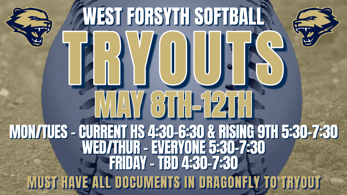 westsoftball20's tweet photo. Fall 2023 tryouts are set for the week of May 8th. Contact @CoachKrat tskratowicz@forsyth.k12.ga.us with any questions! https://t.co/u0FAKGNBSm