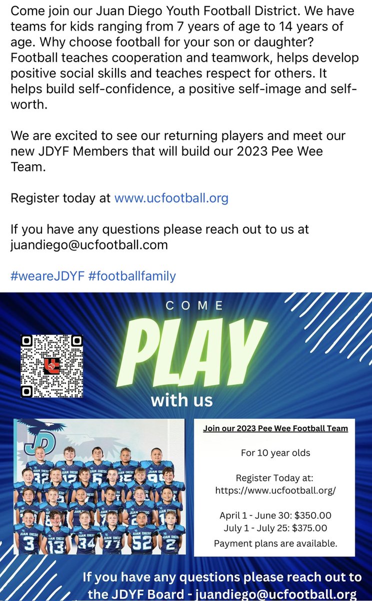 Juan Diego Youth Football (@jdyouthfootball) on Twitter photo 