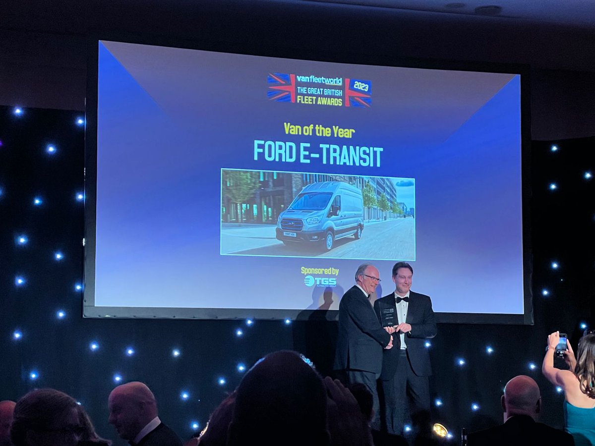 tgsvehicles's tweet photo. Congratulations to @forduk / @FordPro for winning the @GBFleetEvent 'Van of the Year' award, sponsored by 
@tgsvehicles, for the Ford E-Transit!

Very much a well-deserved win, and we're proud to have sponsored the award.

#GBFE2023 #GBFA2023 #TGSAutomotiveGroup https://t.co/1SQekT3j7O