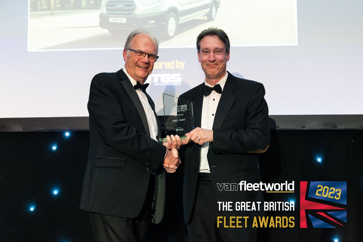 Congratulations to <a href="/forduk/">Ford UK</a> / <a href="/FordPro/">Ford Pro</a> for winning the <a href="/GBFleetEvent/">Great British Fleet Event</a> 'Van of the Year' award, sponsored by 
<a href="/tgsvehicles/">TGS Automotive Group</a>, for the Ford E-Transit!

Very much a well-deserved win, and we're proud to have sponsored the award.

#GBFE2023 #GBFA2023 #TGSAutomotiveGroup